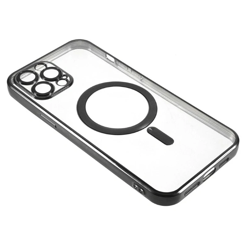 Kryt na iPhone 12 / 12 Pro gumový s podporou MagSafe černý