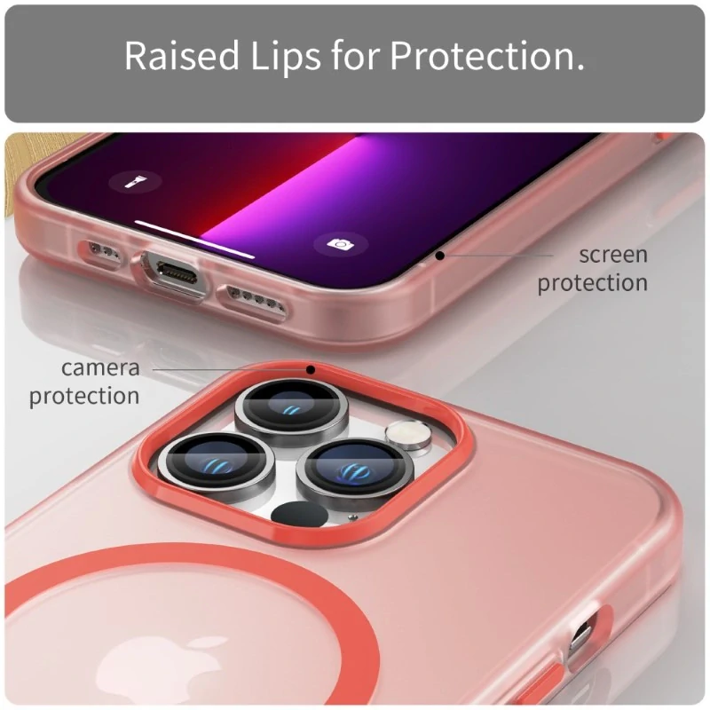 Kryt na iPhone 13 Pro Max gumový Candy (podpora MagSafe) červený