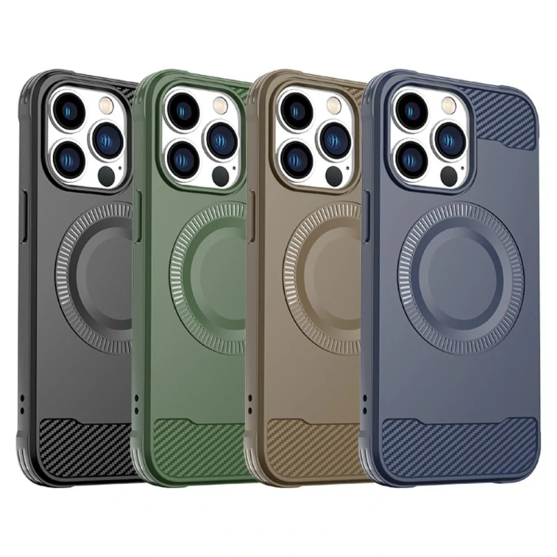 Kryt na iPhone 13 Pro Max gumový (podpora MagSafe) modrý