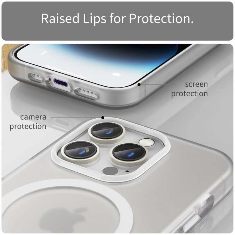 Kryt na iPhone 14 Pro Max gumový Candy (podpora MagSafe) bílý