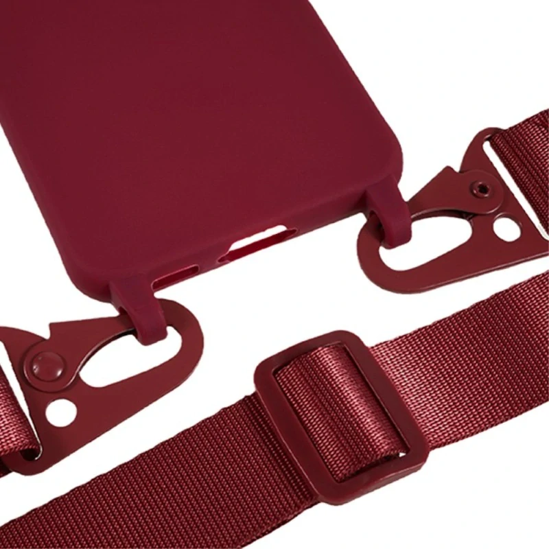 Kryt na Samsung Galaxy S23 gumový se šňůrkou na krk vínový