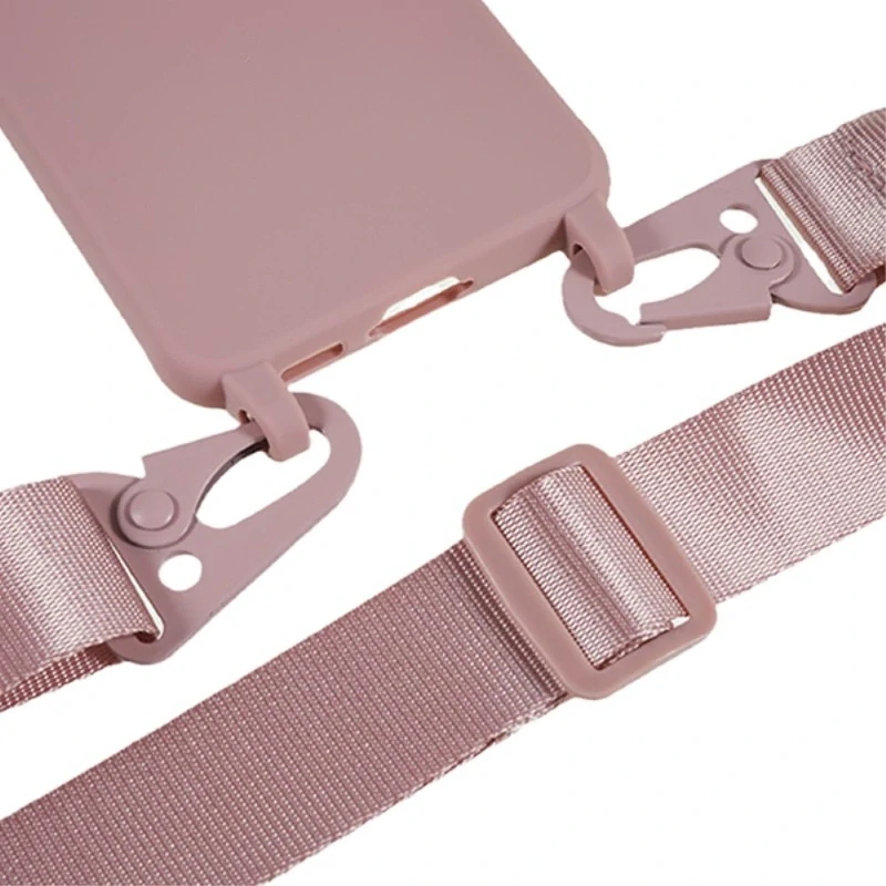 Kryt na Samsung Galaxy S23 gumový se šňůrkou na krk starorůžový