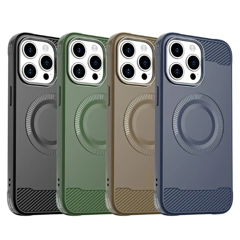 Kryt na iPhone 15 Pro Max gumový (podpora MagSafe) modrý