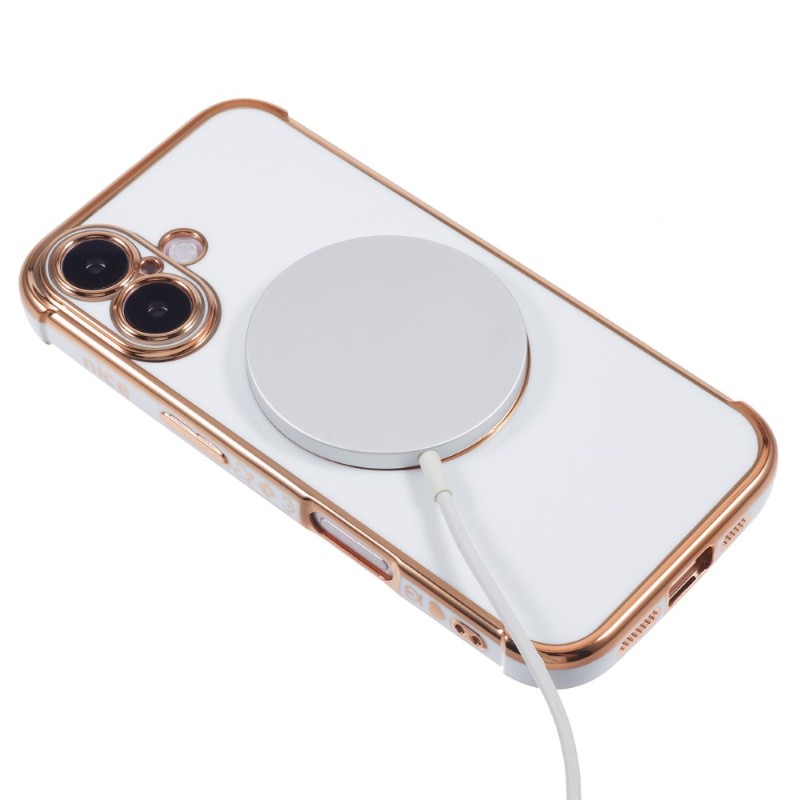 Kryt na iPhone 16 Srdíčko s podporou MagSafe bílý