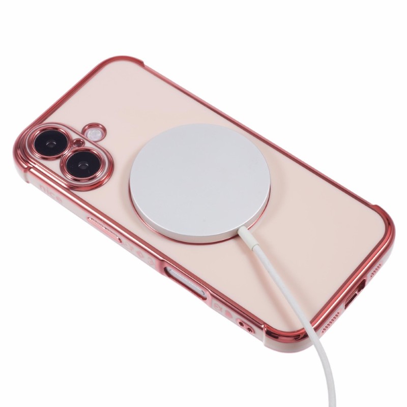 Kryt na iPhone 16 Srdíčko s podporou MagSafe růžový