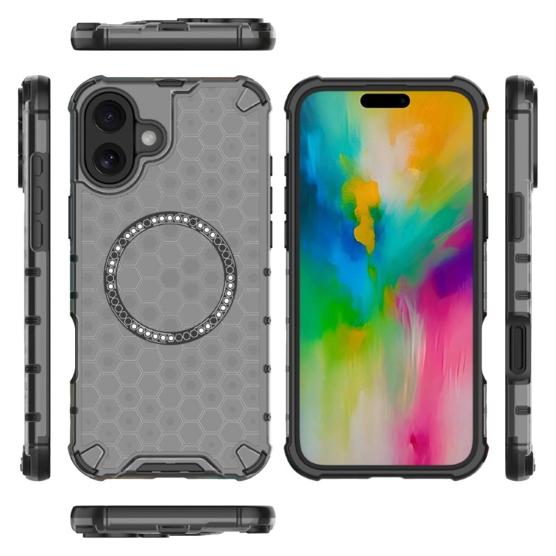 Kryt na iPhone 16 odolný Honeycomb s podporou Magsafe černý