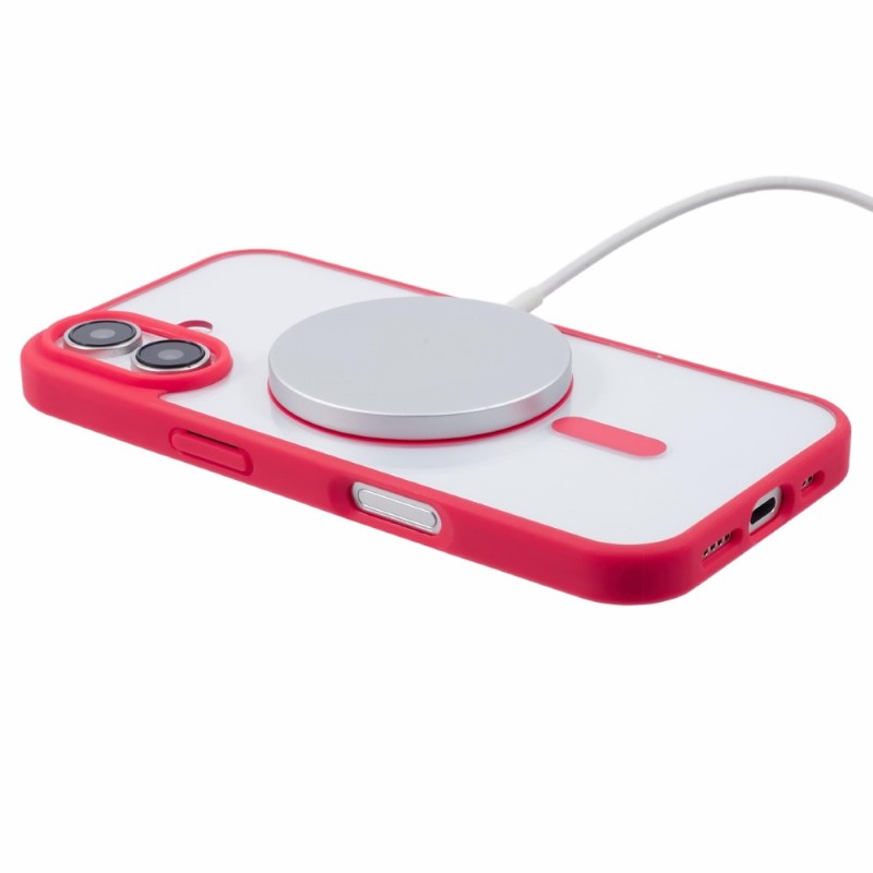 Kryt na iPhone 16 matný s podporou MagSafe červený