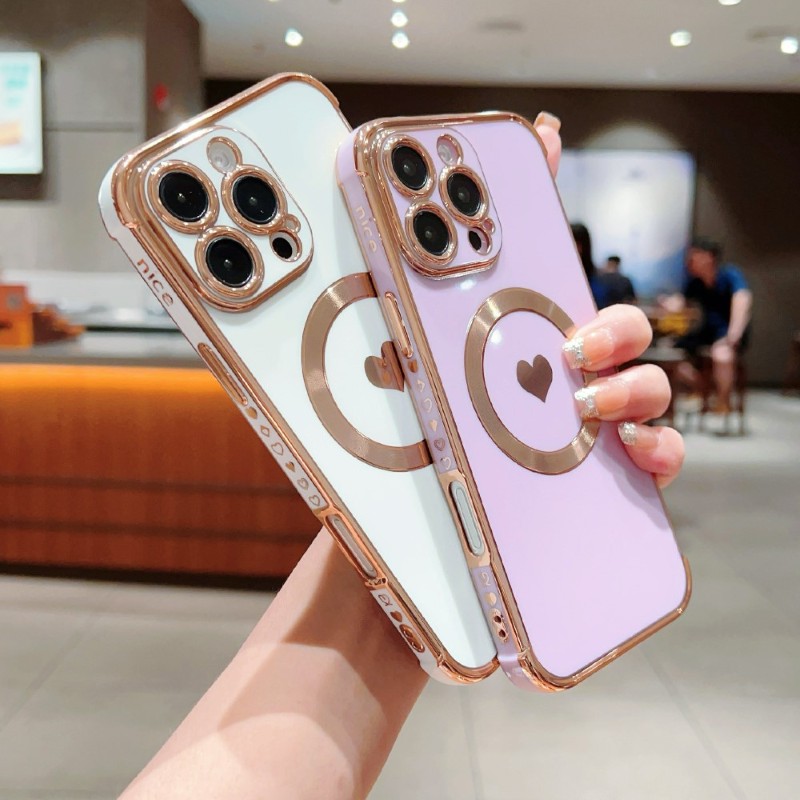 Kryt na iPhone 16 Pro Srdíčko s podporou MagSafe bílý