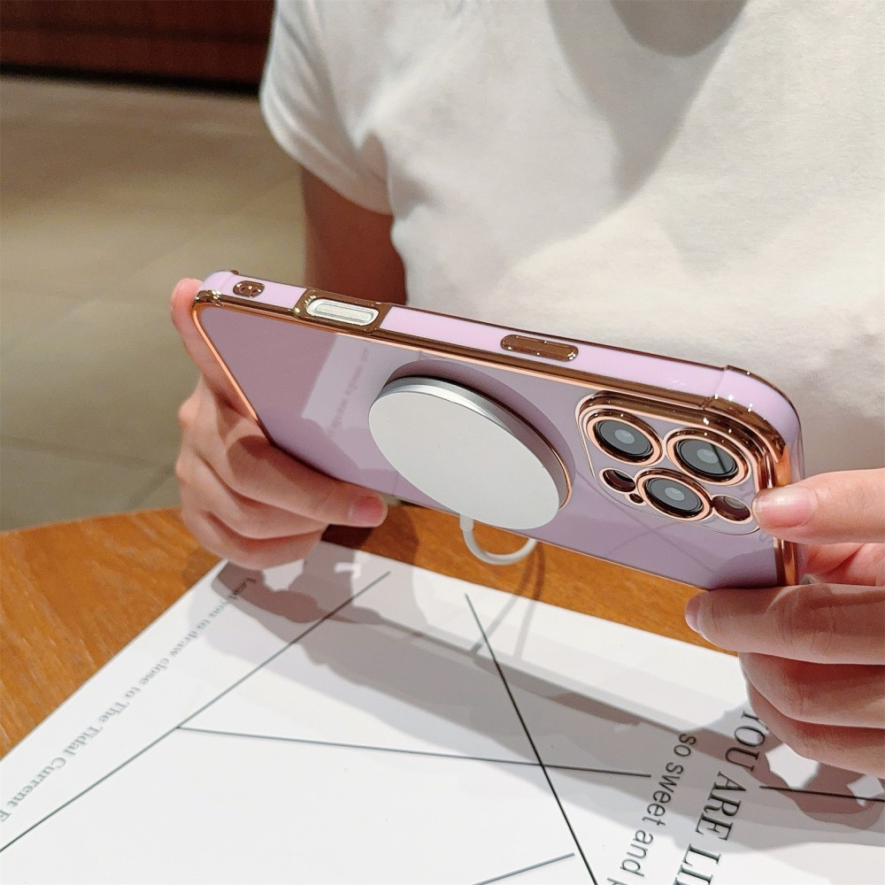 Kryt na iPhone 16 Pro Luxury s podporou MAGSAFE světle fialový