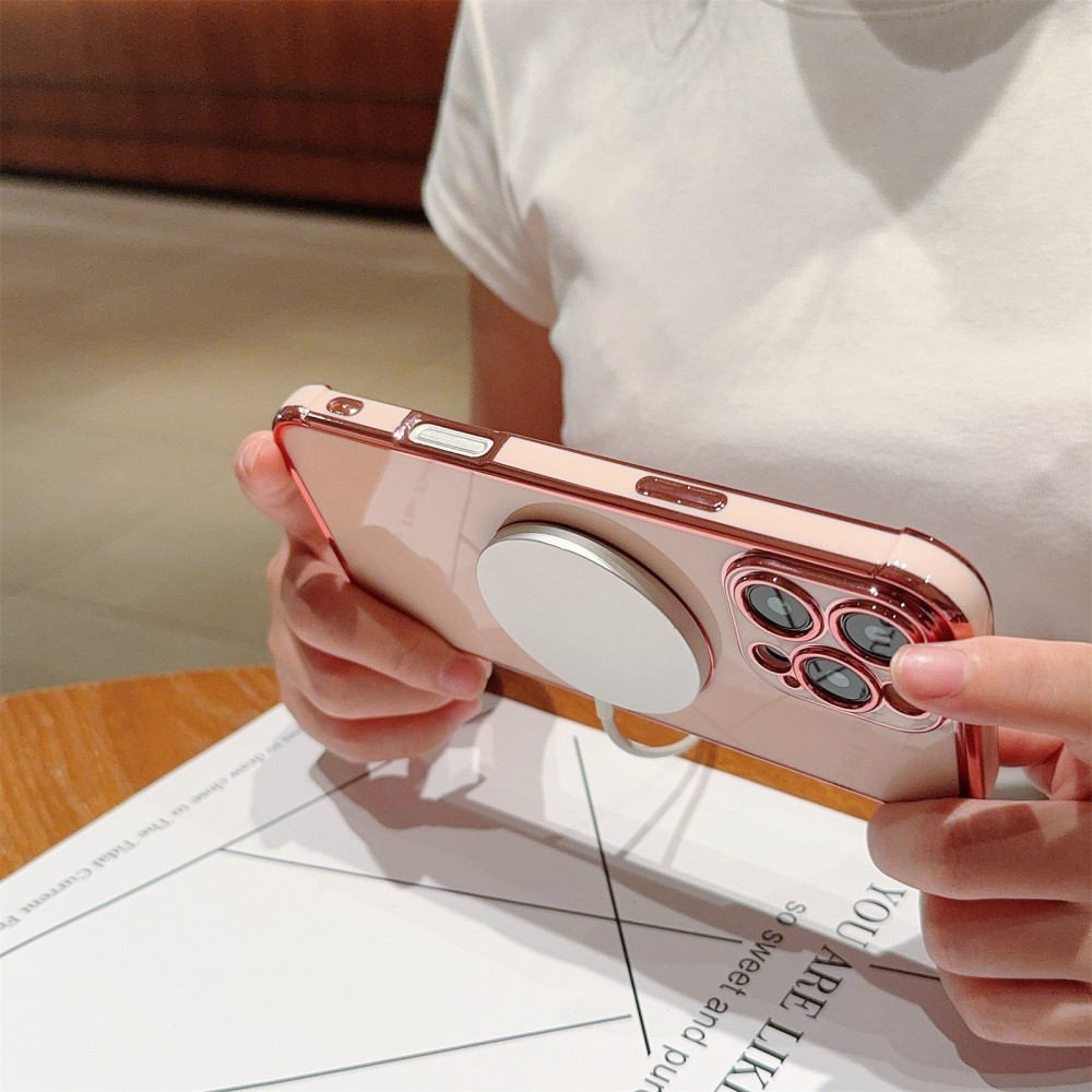 Kryt na iPhone 16 Pro Luxury s podporou MAGSAFE růžový