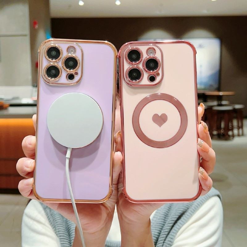 Kryt na iPhone 16 Pro Max Srdíčko s podporou MagSafe růžový