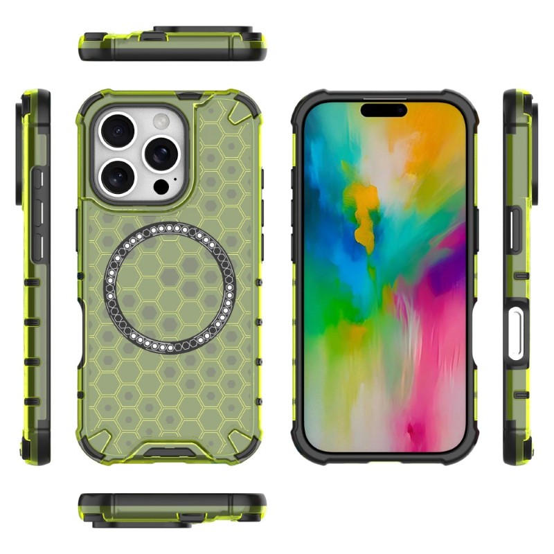 Kryt na iPhone 16 Pro Max odolný Honeycomb s podporou Magsafe zelený