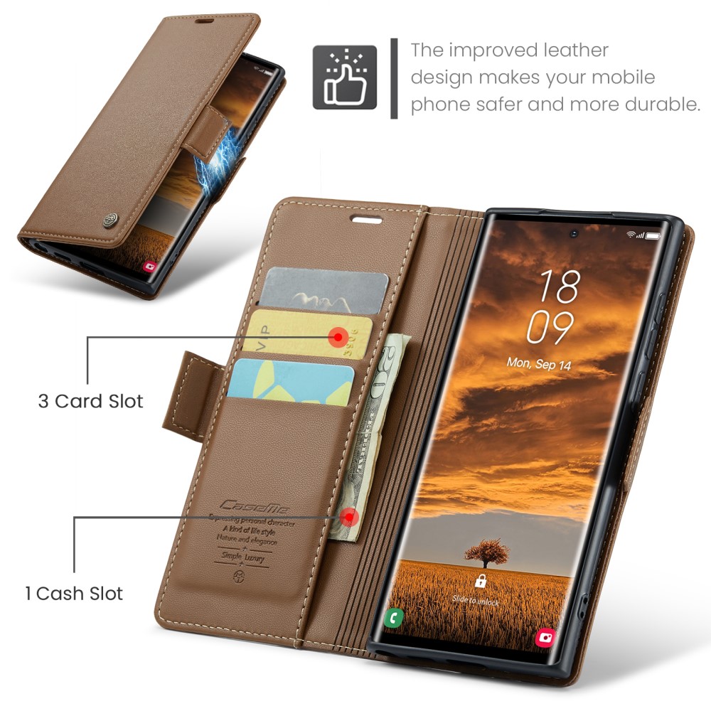 Pouzdro na Samsung Galaxy S25 Ultra CASEME smooth hnedé