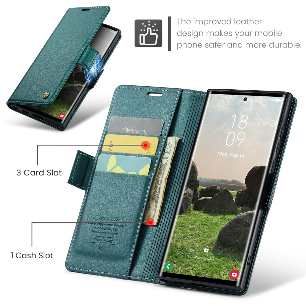 Pouzdro na Samsung Galaxy S25 Ultra CASEME smooth zelené