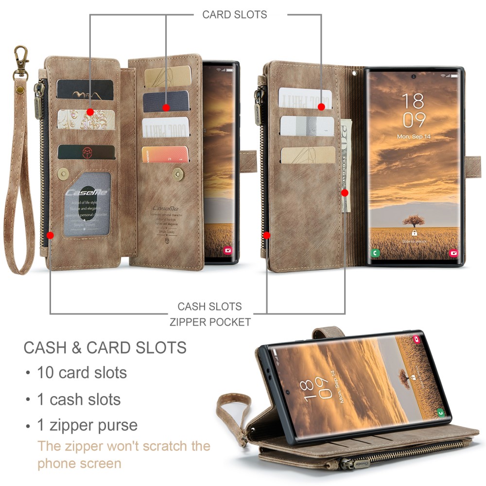 Pouzdro na Samsung Galaxy S25 Ultra CASEME Deluxe hnědé