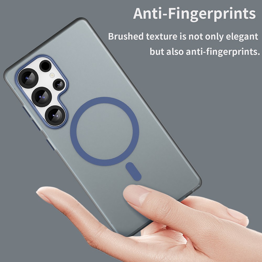 Kryt na Samsung Galaxy S25 Ultra gumový Magnetic (podpora MagSafe) tmavě modrý