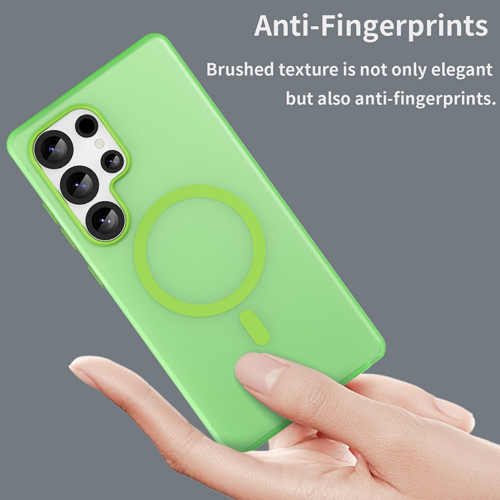 Kryt na Samsung Galaxy S25 Ultra gumový Magnetic (podpora MagSafe) zelený