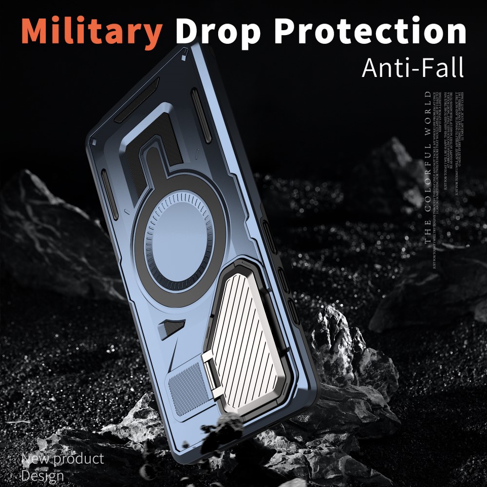 Kryt na Samsung Galaxy S24 Ultra s krytkou na fotoaparát modrý