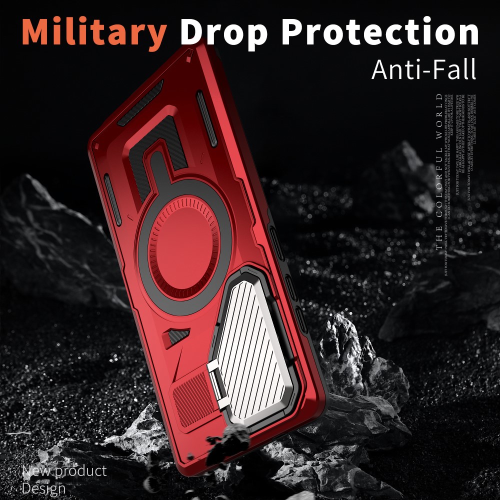 Kryt na Samsung Galaxy S24 Ultra s krytkou na fotoaparát červený