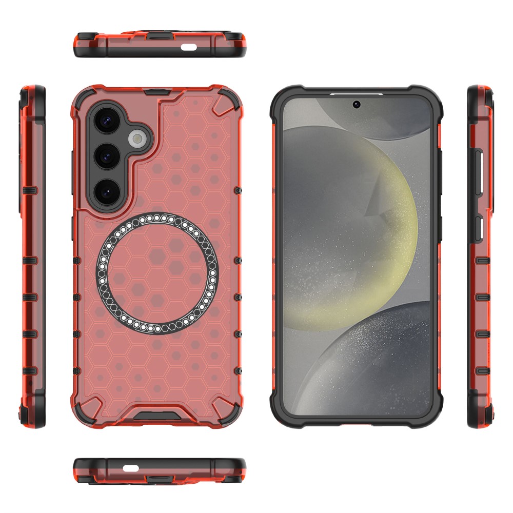 Kryt na Samsung Galaxy S24 odolný Honeycomb s podporou Magsafe červený