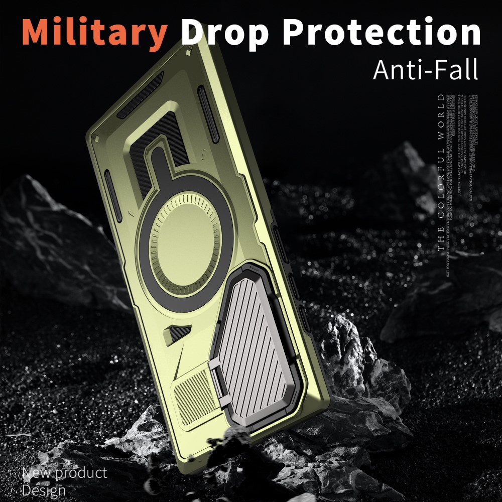 Kryt na Samsung Galaxy S23 Ultra s krytkou na fotoaparát zelený