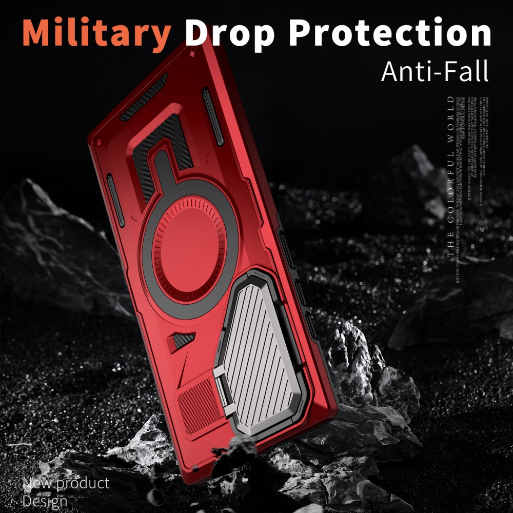 Kryt na Samsung Galaxy S23 Ultra s krytkou na fotoaparát červený