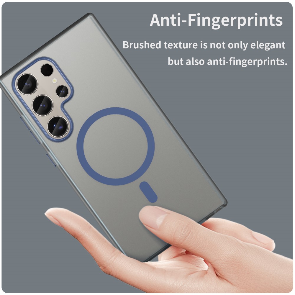 Kryt na Samsung Galaxy S23 Ultra gumový Magnetic (podpora MagSafe) tmavě modrý