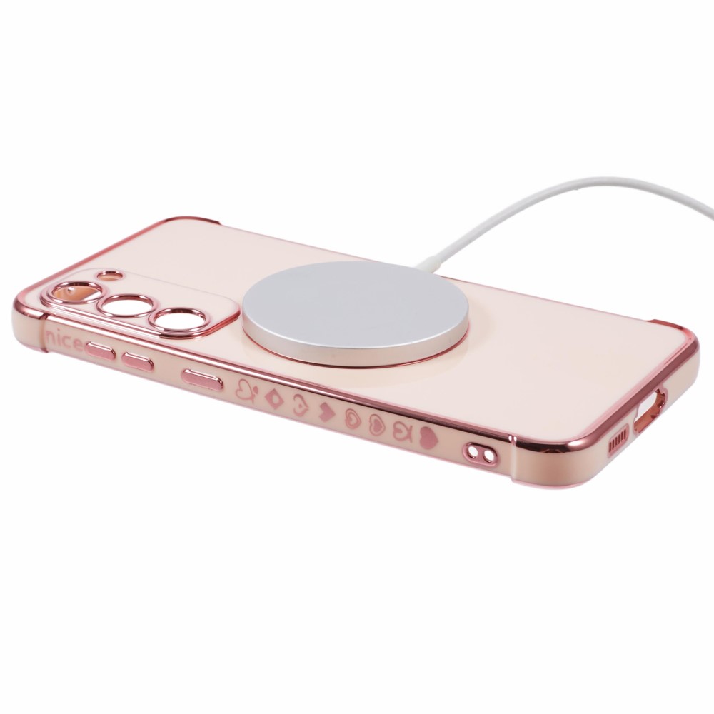 Kryt na Samsung Galaxy S23 Srdíčko s podporou MagSafe růžový