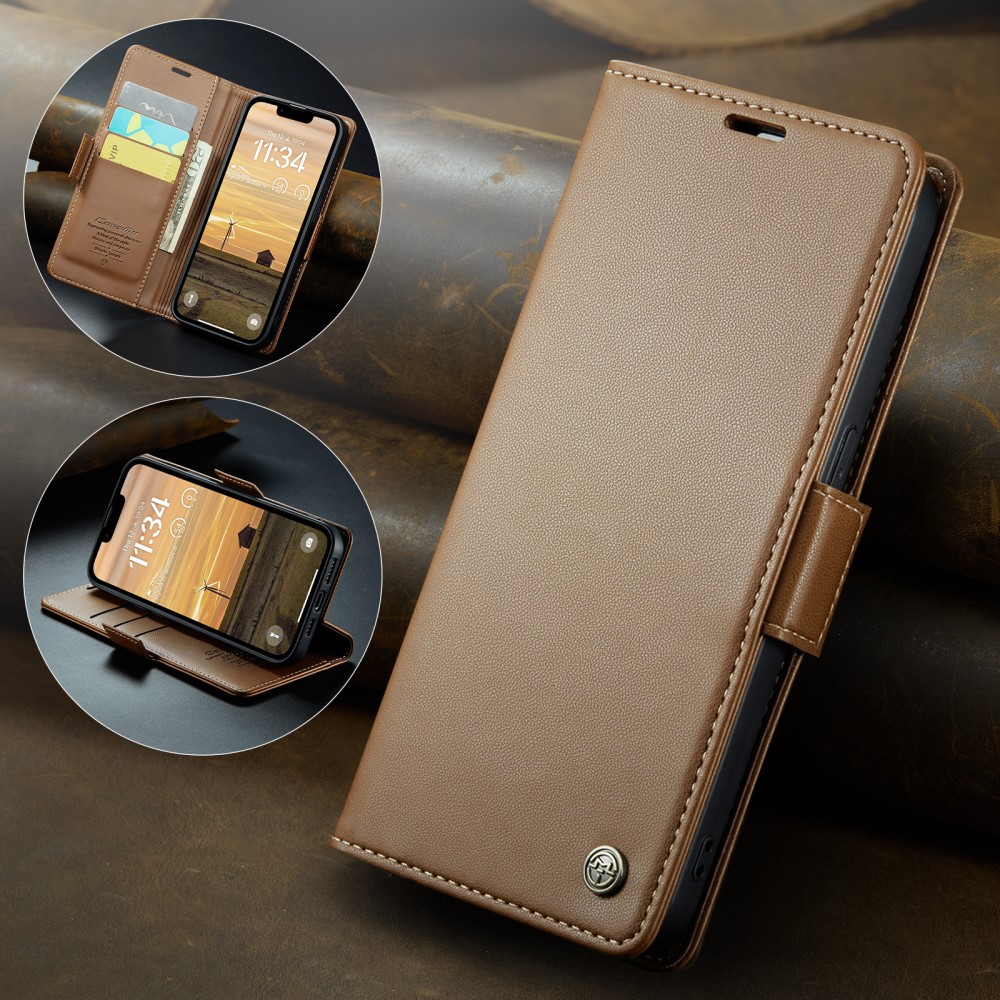 Pouzdro na iPhone 16E CASEME Smooth hnědé