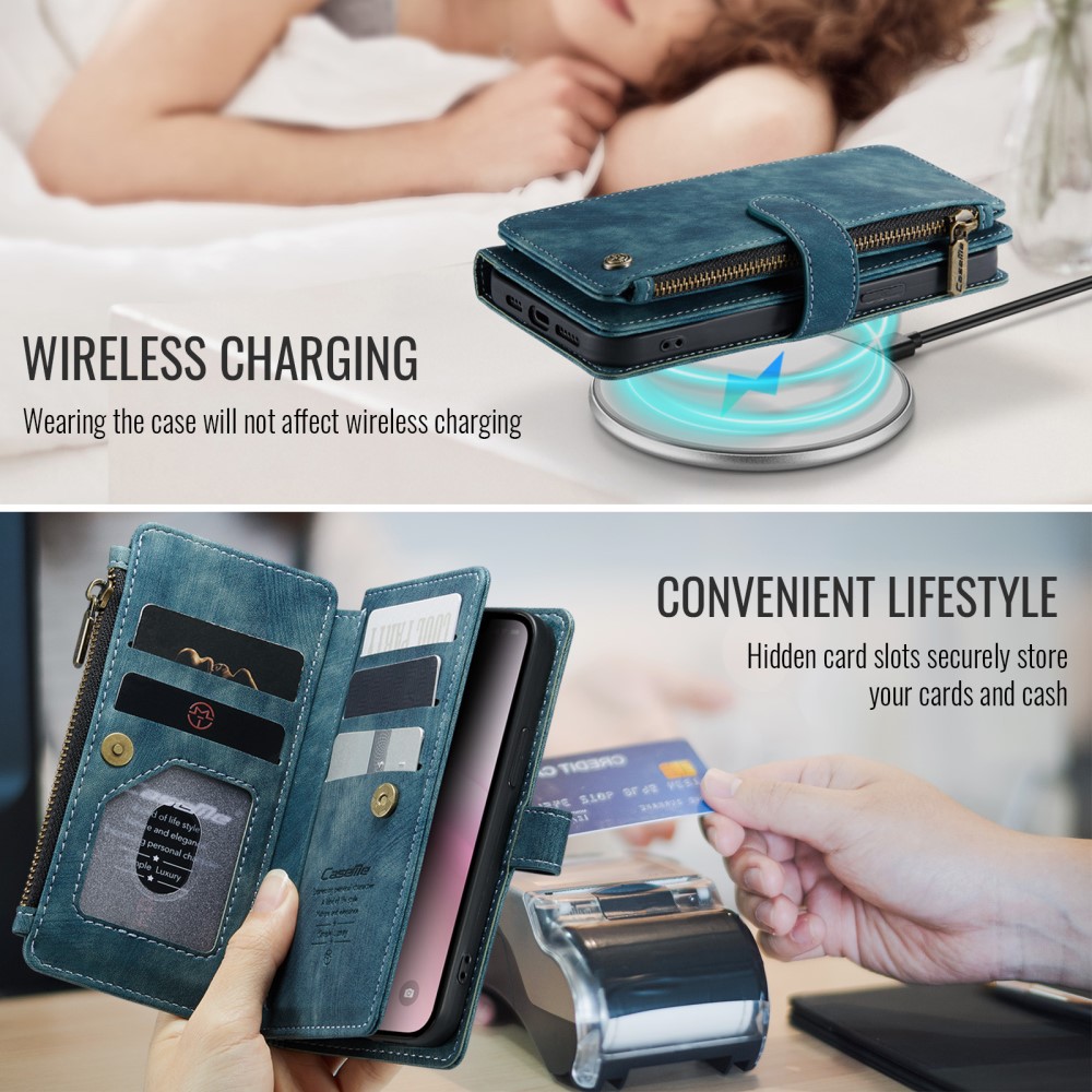 Pouzdro pro iPhone 16E CASEME Luxury Double Layer modré