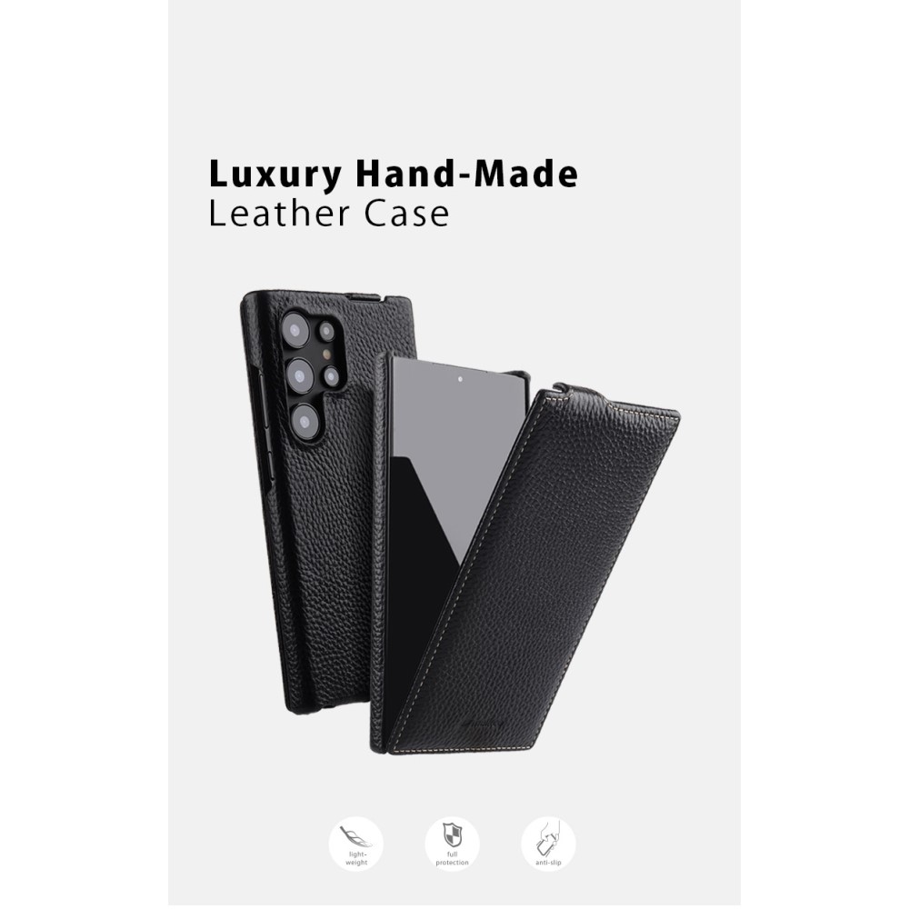 Pouzdro kožené Melkco flipové na Samsung Galaxy S25 Ultra černé