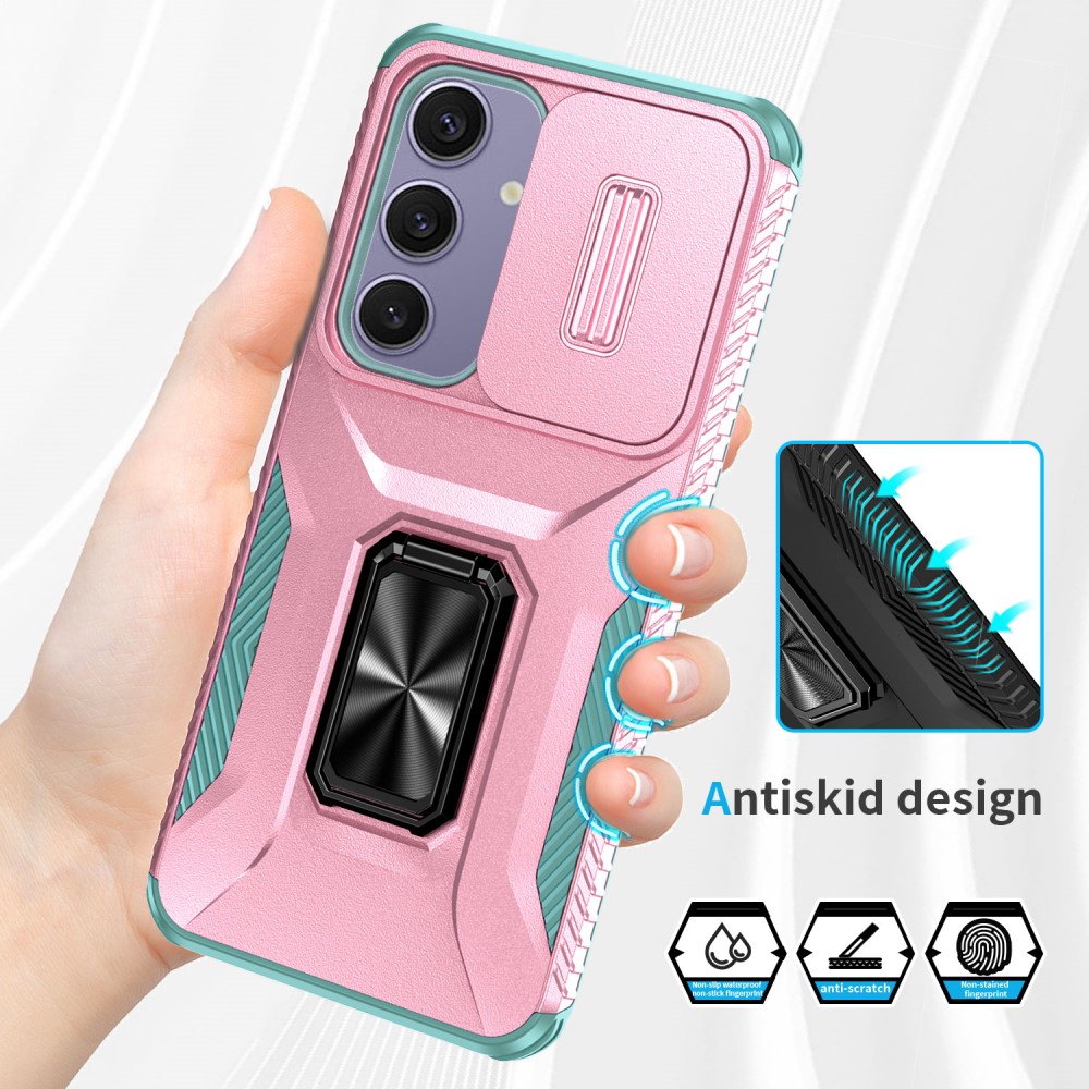 Kryt na Samsung Galaxy S24 FE odolný s krytkou na fotoaparát růžový