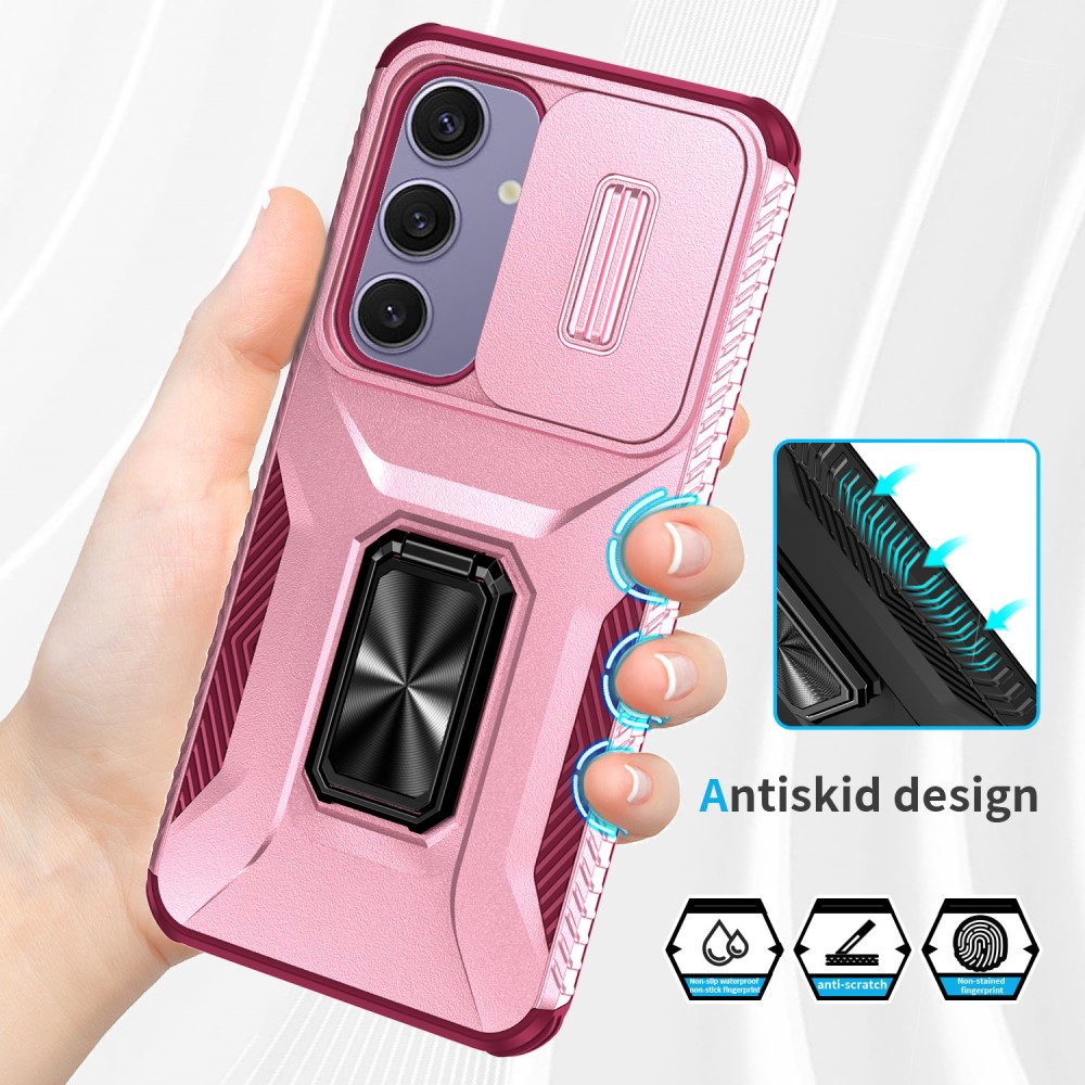 Kryt na Samsung Galaxy S24 FE odolný s krytkou na fotoaparát vínový