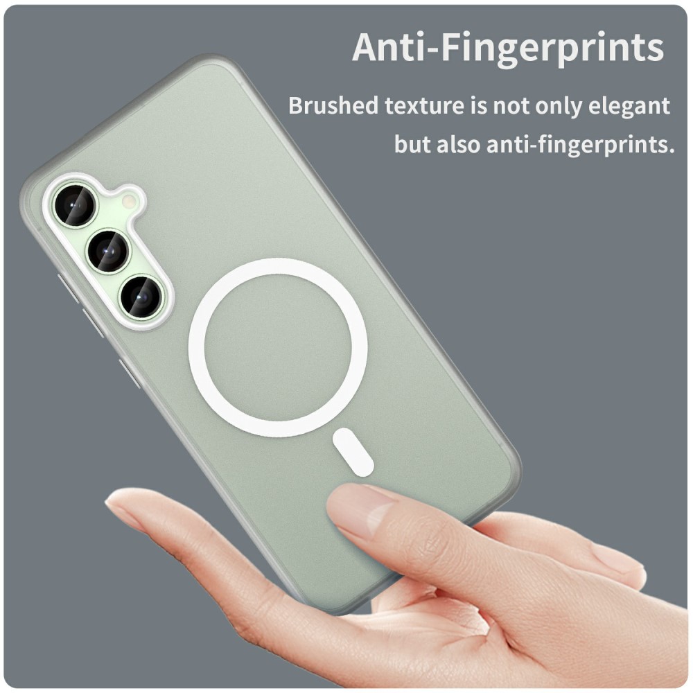 Kryt na Samsung Galaxy S24 FE gumový Magnetic (podpora MagSafe) bílý