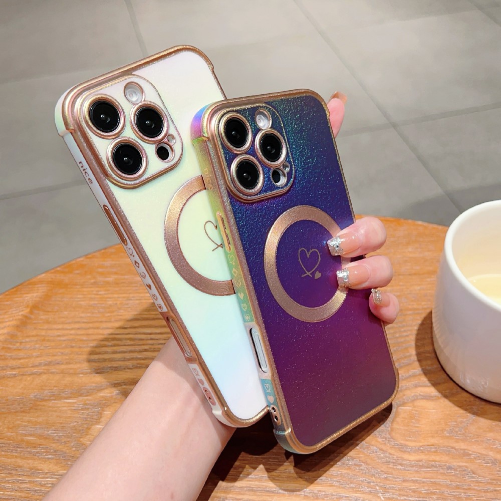 Kryt na iPhone 16 Pro Max Srdíčko s podporou MagSafe duhový