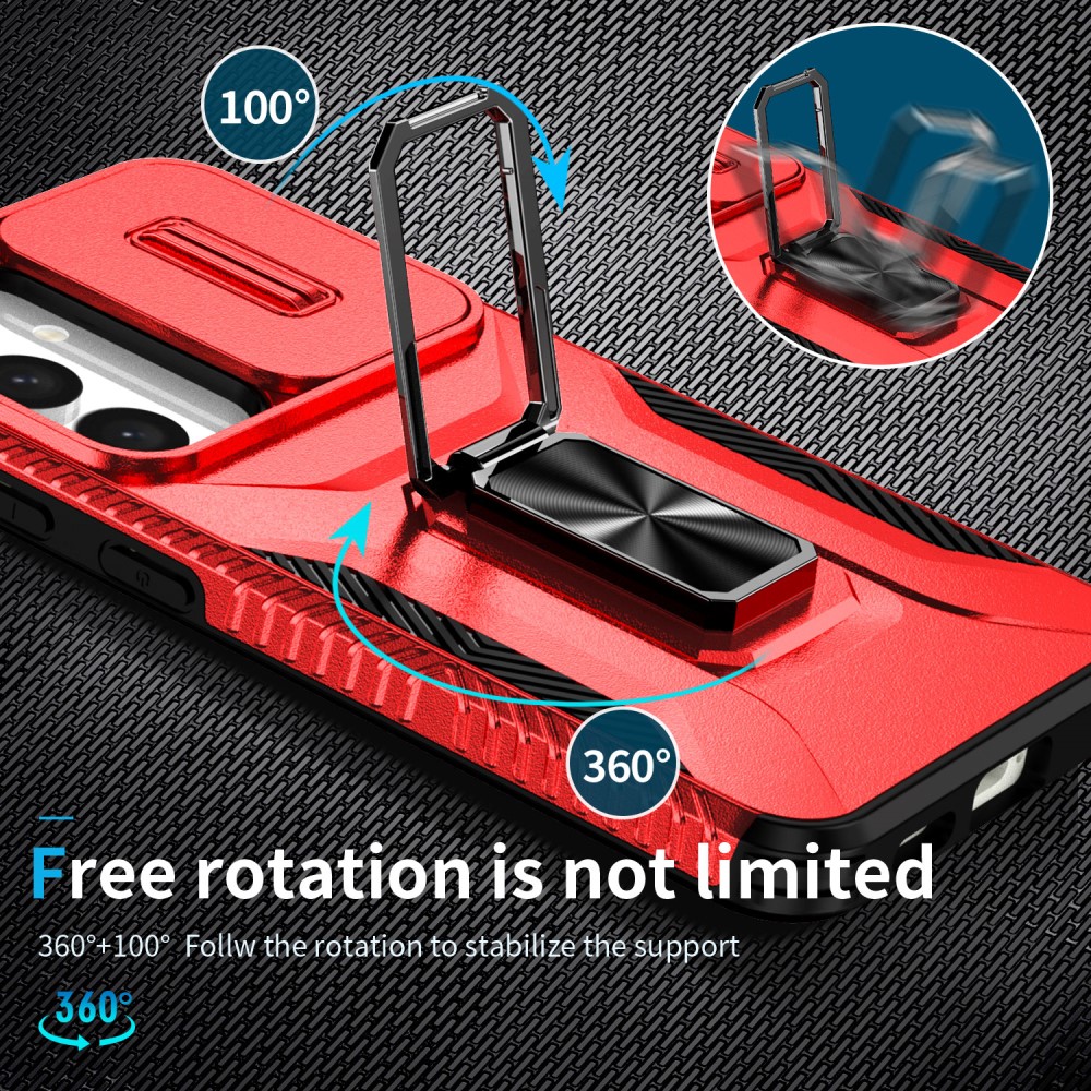 Kryt na Samsung Galaxy S25+ odolný s krytkou na fotoaparát červený