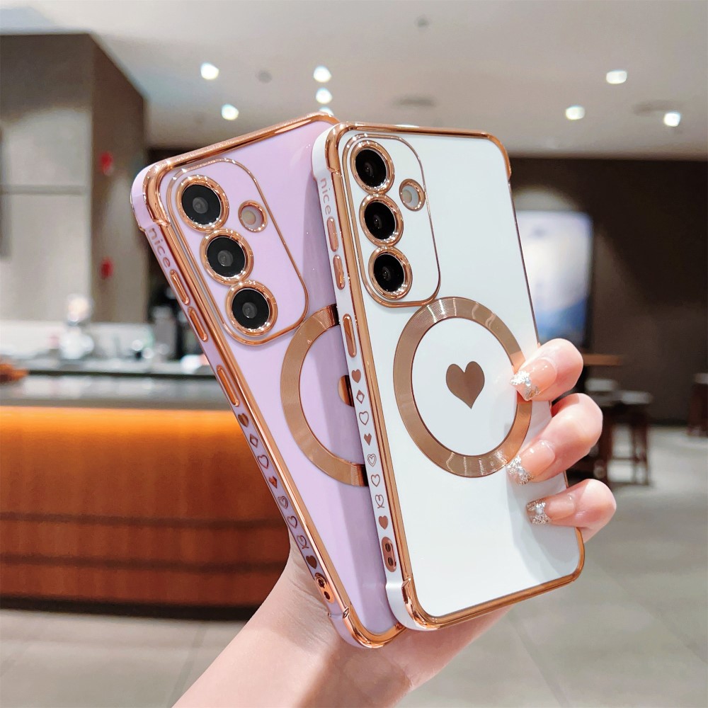 Kryt na Samsung Galaxy S25+ Srdíčko s podporou MagSafe světle fialový