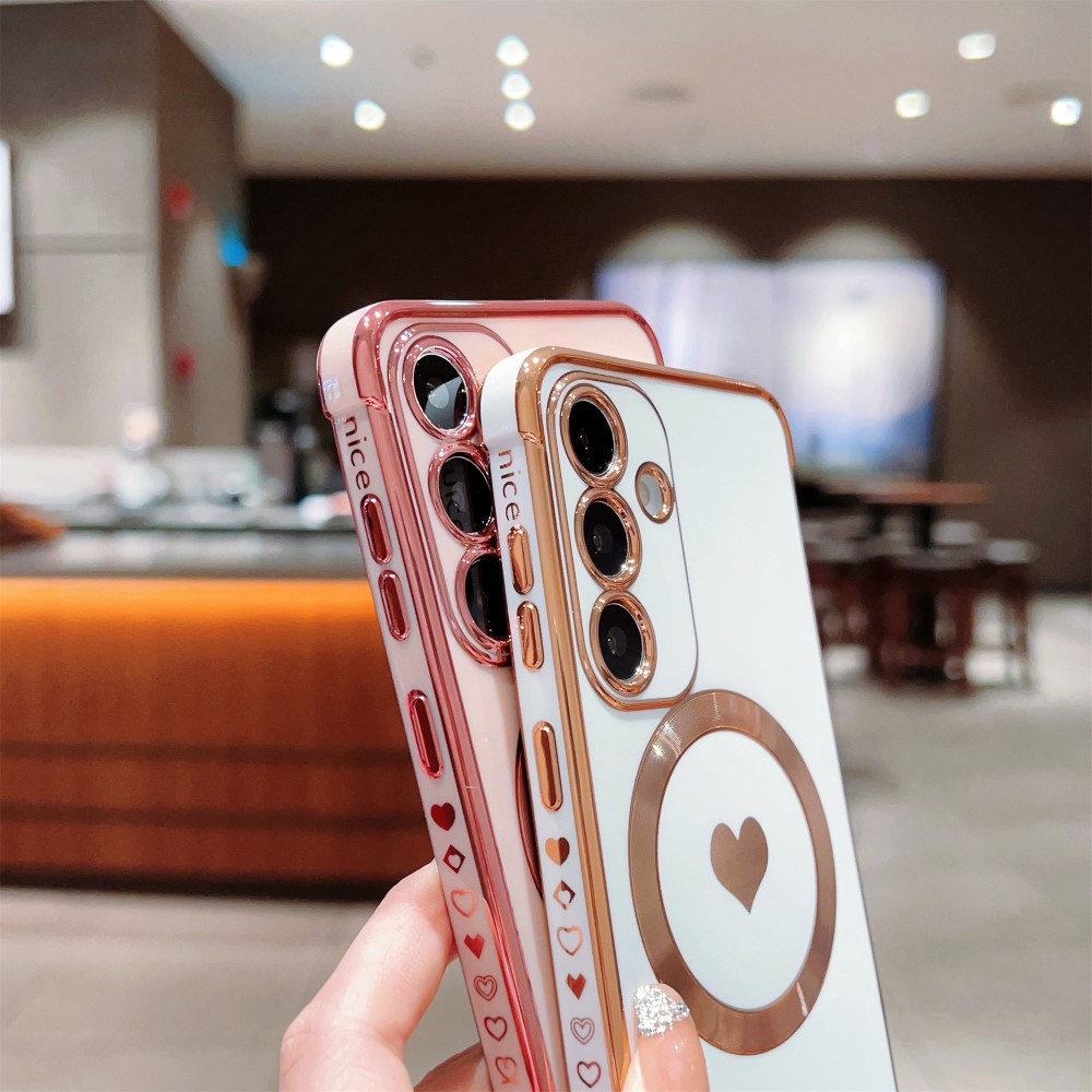 Kryt na Samsung Galaxy S25+ Srdíčko s podporou MagSafe bílý