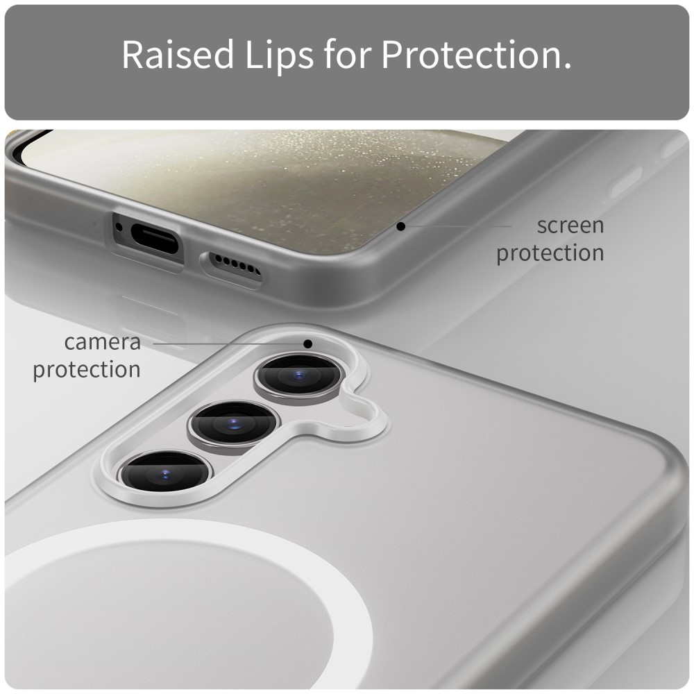 Kryt na Samsung Galaxy S25+ gumový Magnetic (podpora MagSafe) bílý