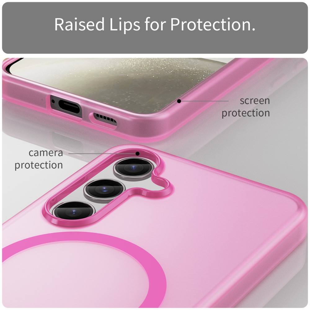 Kryt na Samsung Galaxy S25+ gumový Magnetic (podpora MagSafe) růžový
