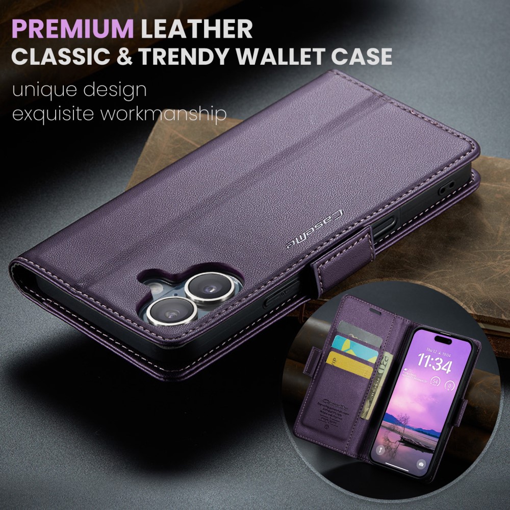 Pouzdro na iPhone 16 Plus CASEME smooth fialové