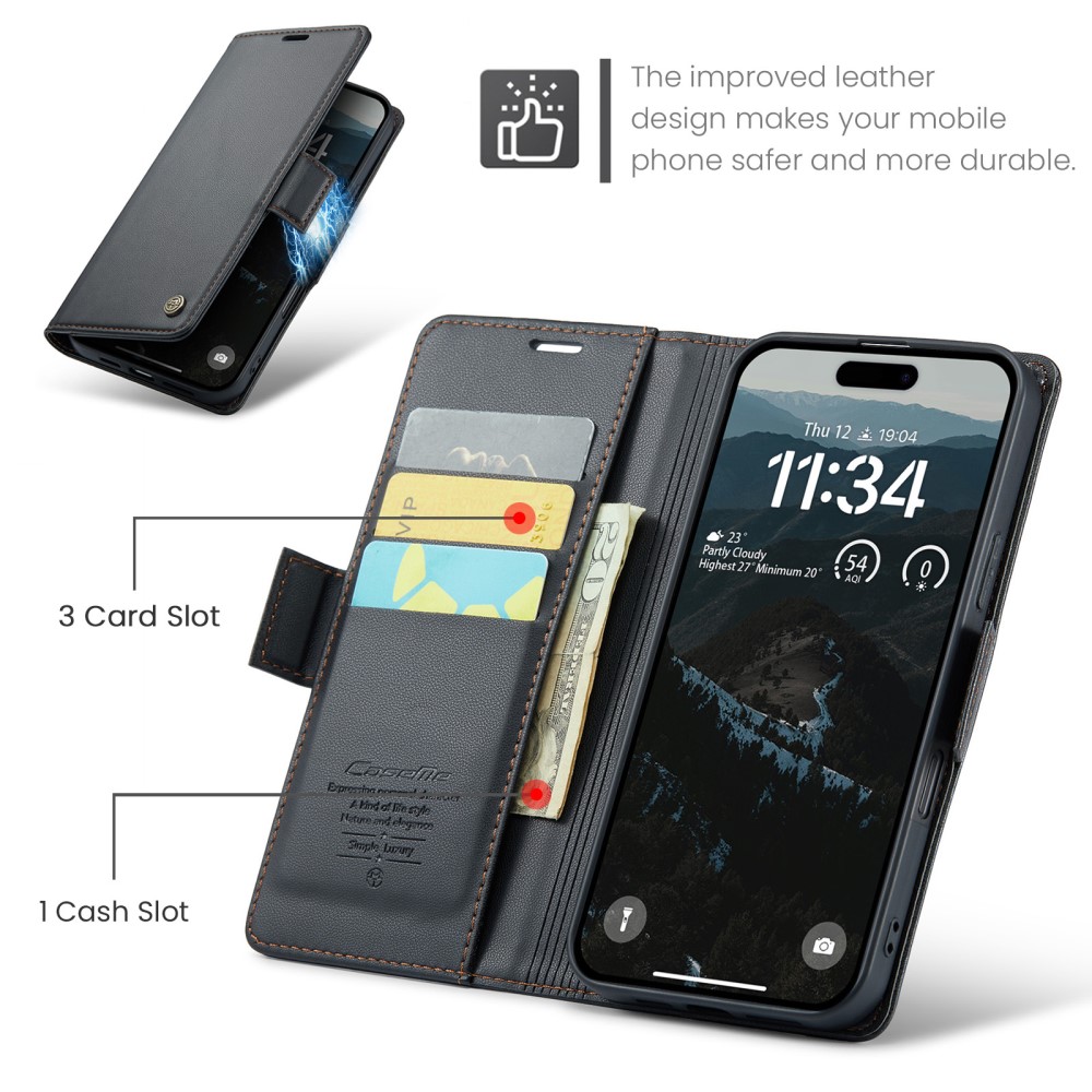 Pouzdro na iPhone 16 Plus CASEME smooth černé