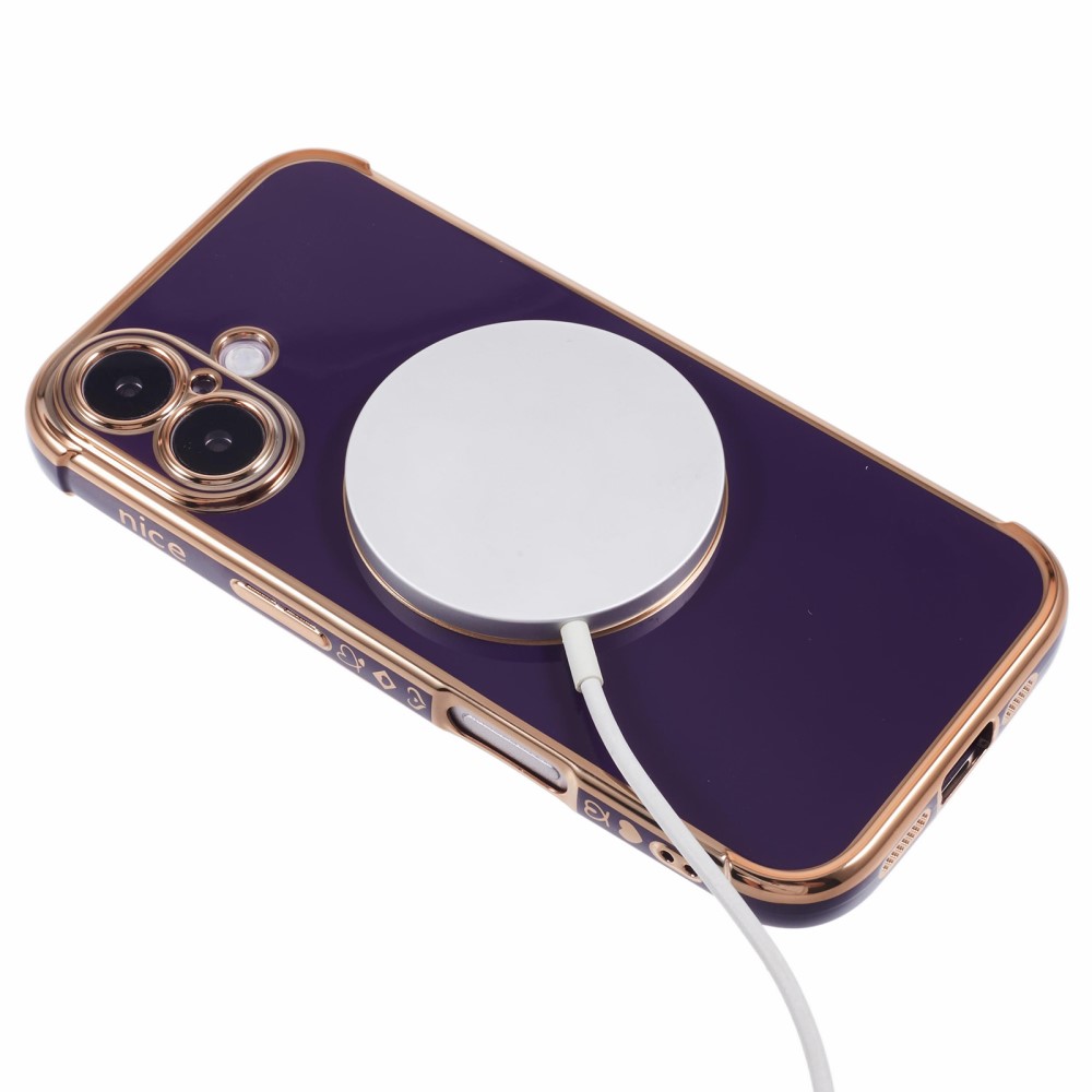 Kryt na iPhone 16 Plus Srdíčko s podporou MagSafe fialový