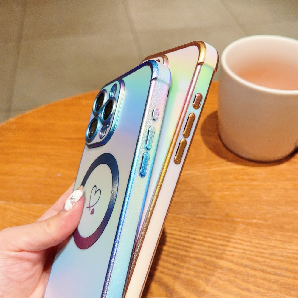 Kryt na iPhone 14 Pro Max Srdíčko s podporou MagSafe duhový