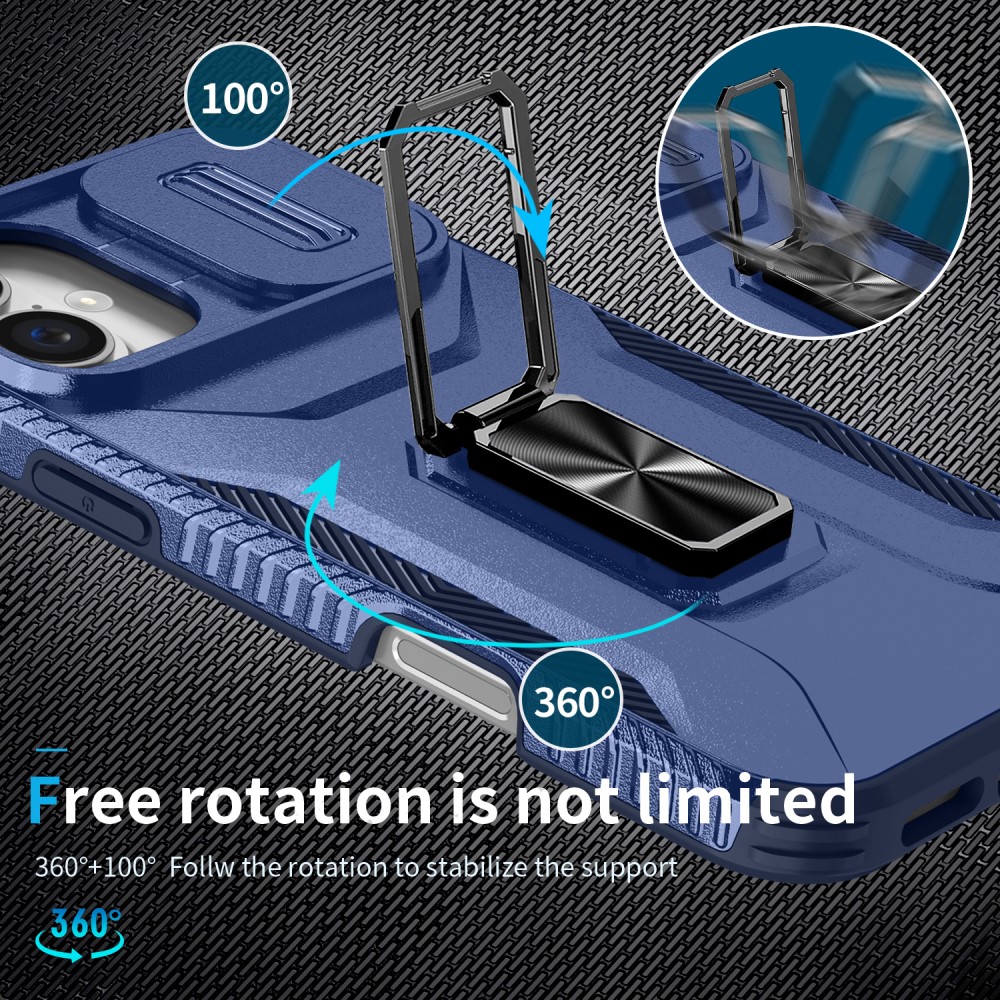 Kryt na iPhone 16 Plus odolný s krytkou na fotoaparát tmavě modrý