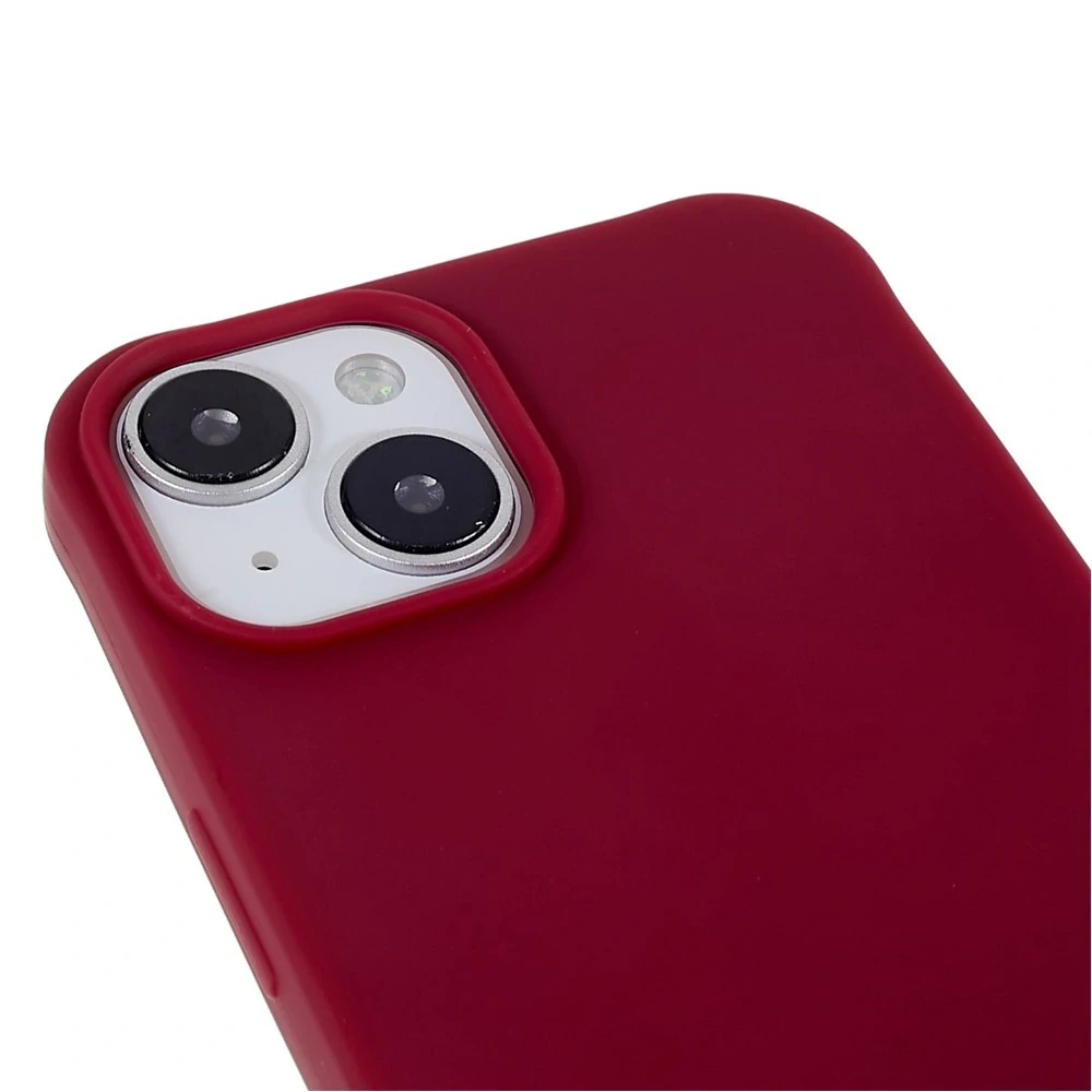 Kryt na iPhone 14 Wide gumový se šňůrkou na krk vínový