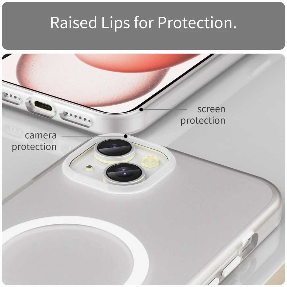 Kryt na iPhone 15 Plus Candy s podporou MAGSAFE bílý