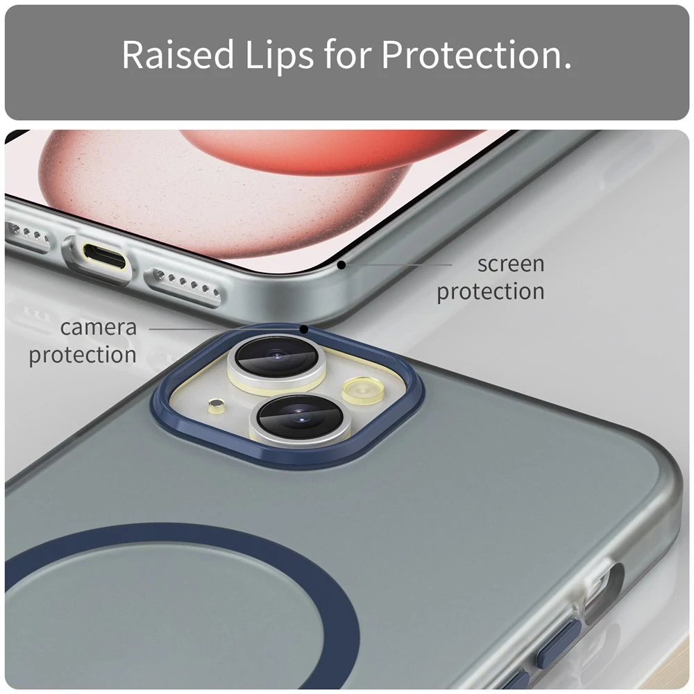 Kryt na iPhone 15 Plus Candy s podporou MAGSAFE tmavě modrý
