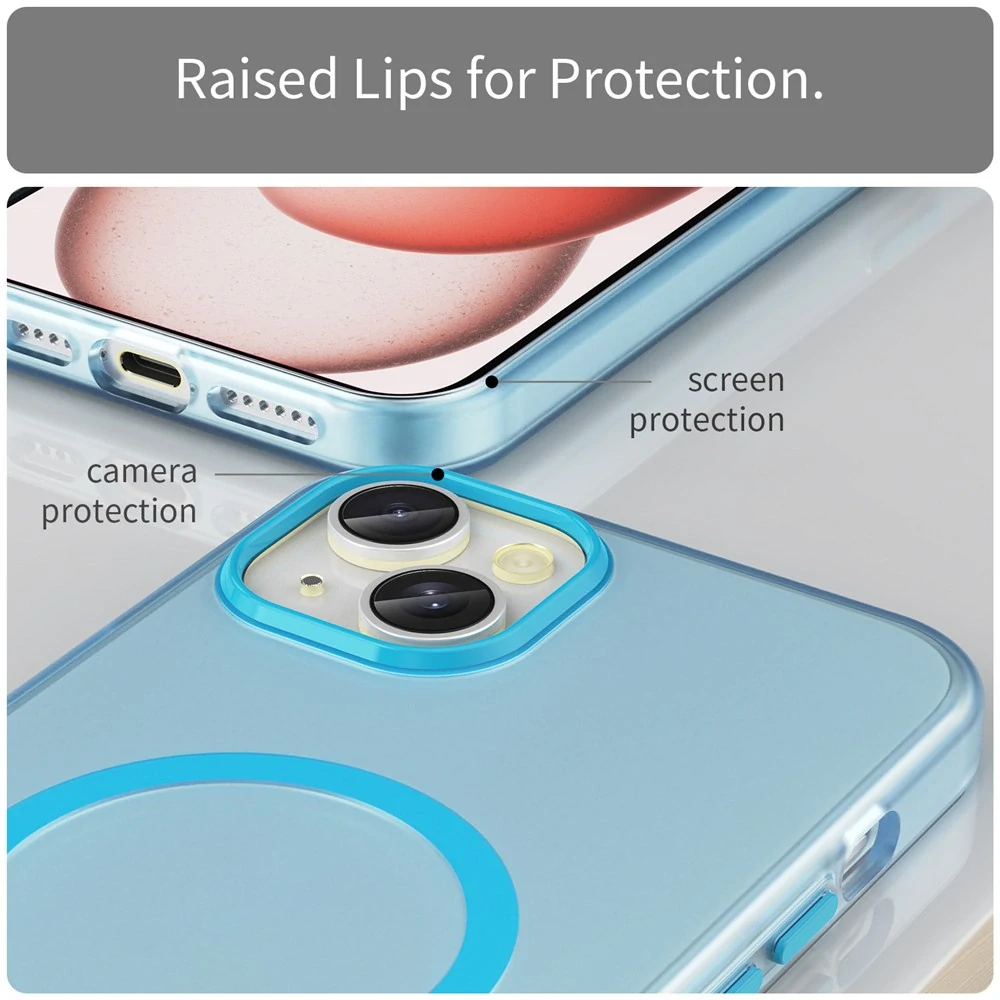 Kryt na iPhone 15 Plus Candy s podporou MAGSAFE modrý