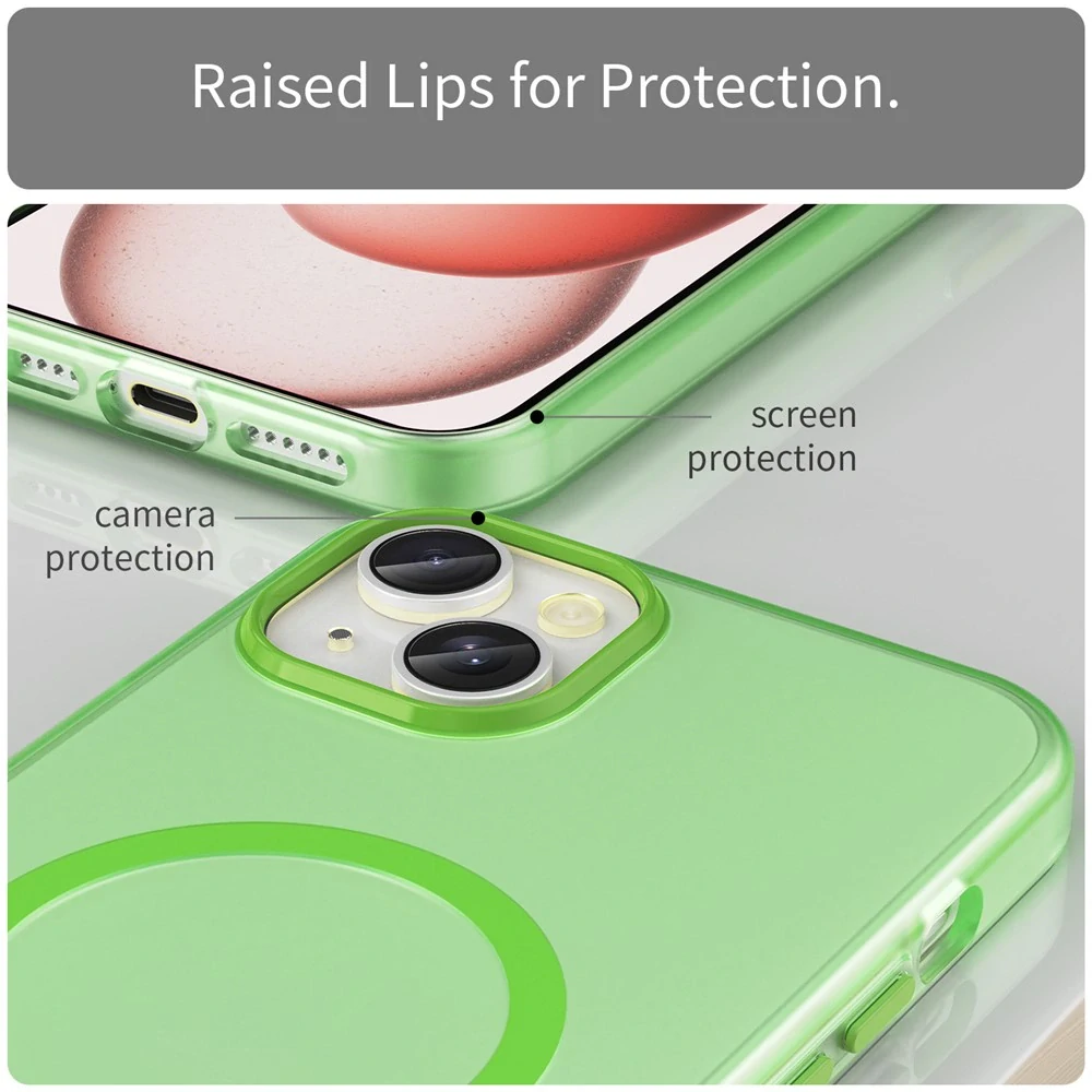 Kryt na iPhone 15 Plus Candy s podporou MAGSAFE zelený